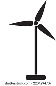 turbina eólica aislada, negra