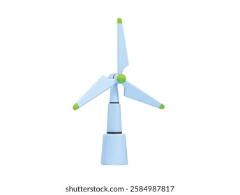 wind turbine isolated icon 3d render. Windmill turbine icon 3d render illustration