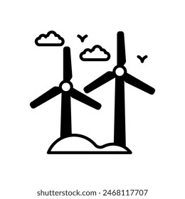 Wind Turbine isolated icon. vector illustration