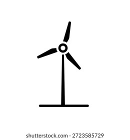 Wind turbine isolated - vector icon	
