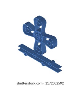 Wind turbine isometric left top view 3D icon