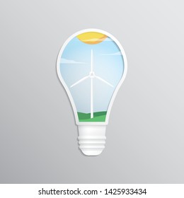 wind turbine in light bulb graphic