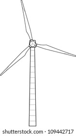 wind turbine line art