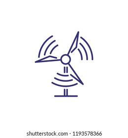 Wind turbine line icon. Wind energy, alternative energy, electric fan. Ecology concept. Vector illustration can be used for topics like environment, industry, energy