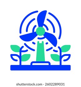 Wind Turbine Line Icon, Outline Symbol for Renewable Wind Energy, Green Power Generation, Clean Electricity, and Sustainable Development. Vector Sign Icon.