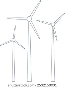 Wind turbine line icon. Power generator. Alternative energy