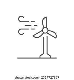 Wind turbine line outline icon