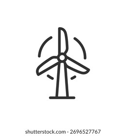Wind turbine, linear icon. Renewable energy and sustainability. Line with editable stroke.