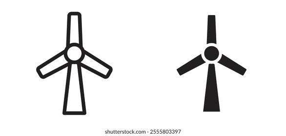 Wind turbine liner icon vector set.