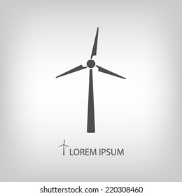 Wind Turbine As Logo With Copyspace In Grey Colors