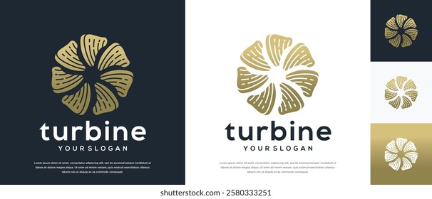 Wind turbine logo design. Turbine logo templateWind turbine logo design. Turbine logo template