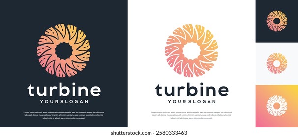 Wind turbine logo design. Turbine logo templateWind turbine logo design. Turbine logo template