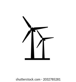 Wind turbine logo icon isolated on white background. Vector illustration