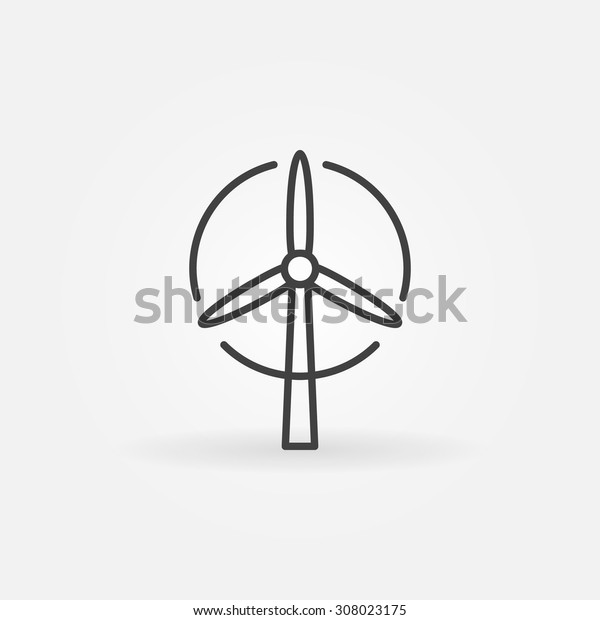 Wind Turbine Logo Icon Vector Simple Stock Vector (Royalty Free) 308023175