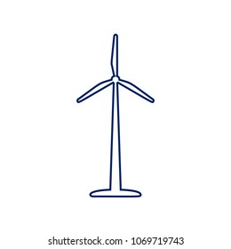 Wind turbine logo or sign. Vector. Flat style black icon on white.