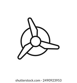 Windturbinen-Logo-Zeichen Vektorgrafik Umriss