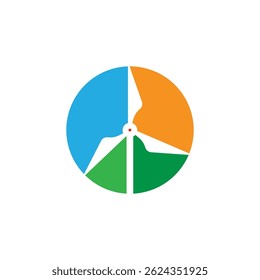 Logo für Windkraftanlagen, Vektor- und Symboldesign