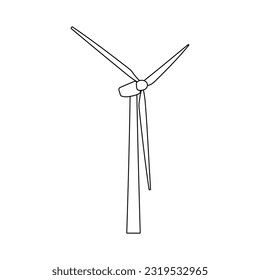 Wind turbine, a mechanism that generates environmentally friendly electricity on a white background. Vector image.
