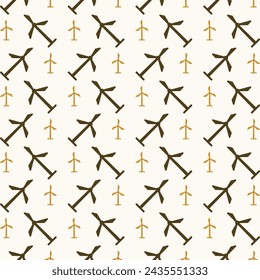 Wind turbine multicolor trendy golden repeating pattern vector illustration background