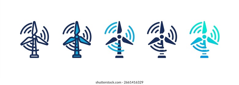 Wind Turbine Multiple Icon Set
