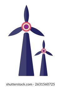 Wind turbine offshore vector, icon set. Stylist wind turbine electric power silhouette symbol website graphic design. Modern windmill vector illustration isolated on white background.