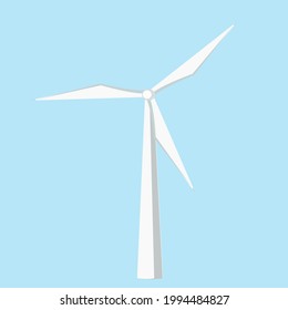 Wind turbine on a blue background.