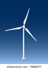 wind turbine on blue background