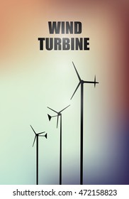 Wind Turbine on hot tone background