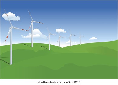 wind turbine on landscape