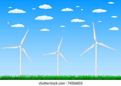 wind turbine on nature background