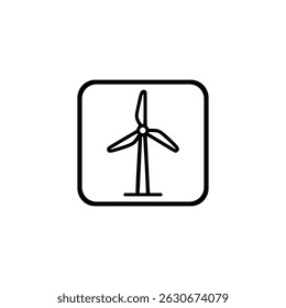 wind turbine outline icon or wind turbine icon vector isolated. Best wind turbine icon vector for product packaging design element. wind turbine outline icon for packaging design element.
