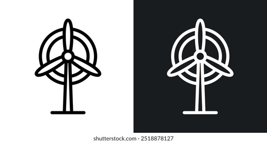 La turbina de viento delineó la colección del Vector del icono.