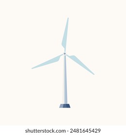 Wind turbine. Wind power. Flat style illustration. 