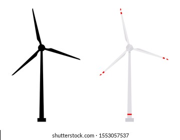 wind turbine power generator vector set for your design or logo