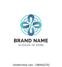 wind turbine power logo template