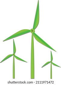 wind turbine, wind power plant symbol isolated on white background, vector illustration