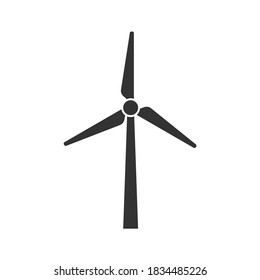 Wind turbine power symbol icon. Windmill ecology energy logo sign shape. Vector illustration image. Isolated on white background.