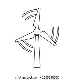 Wind turbine power symbol icon. Windmill ecology energy logo sign shape. Vector illustration image. Isolated on white background.	

