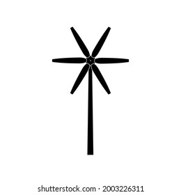 Wind turbine, production of environmentally friendly electricity on a white background. A vector image.