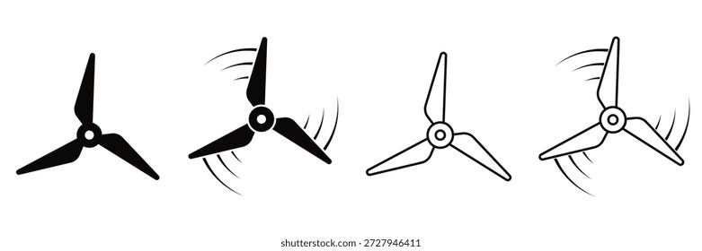 Wind Turbine Propeller Icon – Renewable Energy, Green Power and Sustainable Technology Vector Symbol	