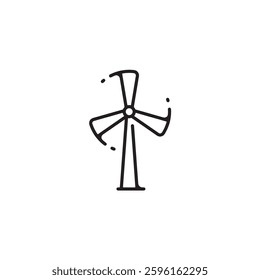 Wind Turbine Renewable Energy Icon Vector