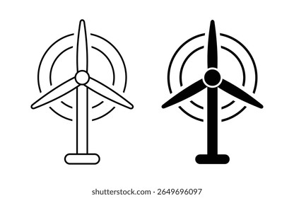 Wind turbine Renewable Energy icons. Wind power icons. Windmill vector icons. representing wind turbines used for generating renewable electricity. 