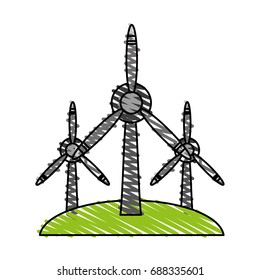 wind turbine renewable energy source icon image