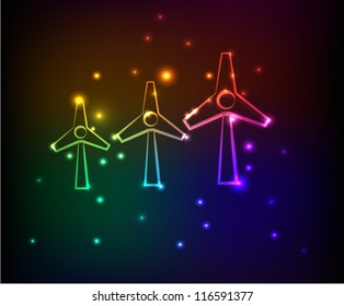 Wind turbine sign,Abstract background,Vector