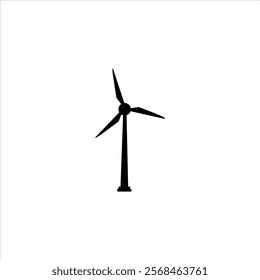 Wind Turbine Silhouette Vector Image. Windmill Icon.