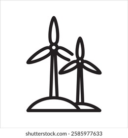 Wind Turbine Simple Line Icon