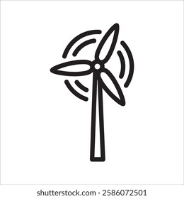 Wind Turbine Simple Line Icon