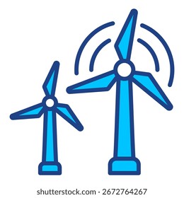 Wind Turbine Simple Vector Icon Collection