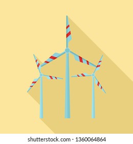 Wind turbine station icon. Flat illustration of wind turbine station vector icon for web design