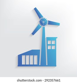 Wind turbine symbol design,clean vector